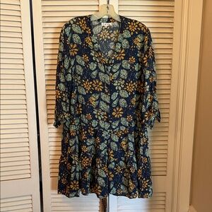 On The Road Navy and Yellow Floral Dress